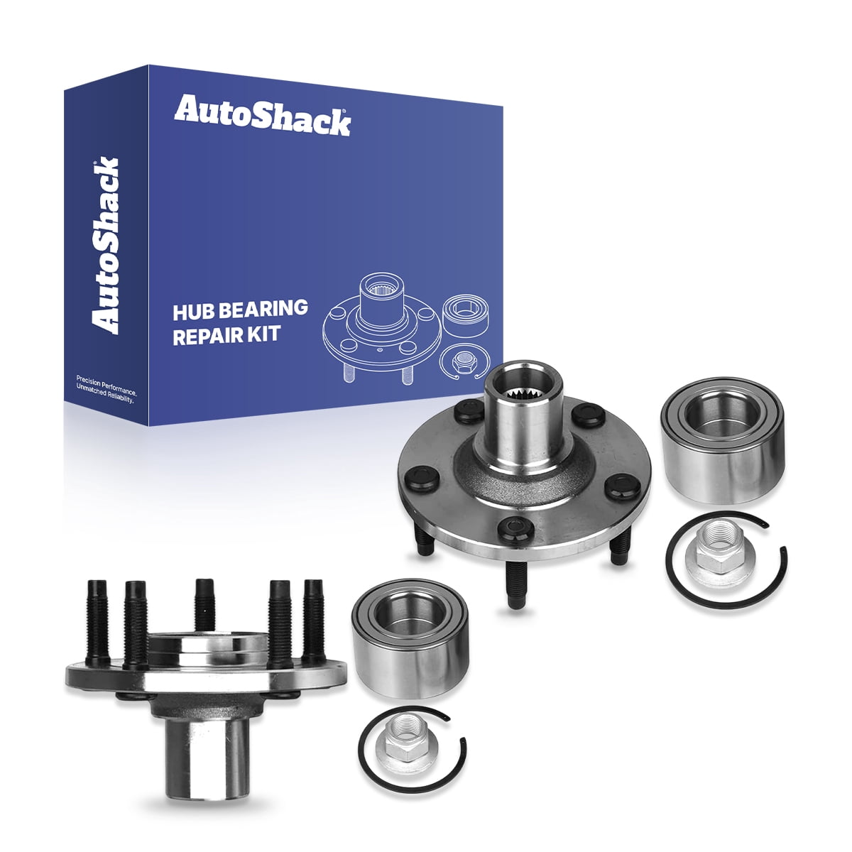 AutoShack Front Wheel Bearing and Hub Repair - Driver and Passenger Side for Ford & Mazda, Escape 2001-2012 Tribute 2001-2006, 2008-2011, 4WD FWD L4 2.0L 2.3L 2.5L V6 3.0L - 5-Lug, Without ABS