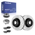 thumbnail image 1 of AutoShack Front Vented Drilled & Slotted E-Coated Brake Rotors + Premium Ceramic Pads + Hub Bearing Assembly 8-PC Brake Kit Replacement for 2015-2018 Volkswagen Jetta ShadowGuard 12.28" (311.8 mm), 1 of 5