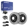 thumbnail image 1 of AutoShack Front Vented Drilled & Slotted E-Coated Brake Rotors + Premium Ceramic Pads + Hub Bearing Assembly 8-PC Brake Kit Replacement for 2012-2016 Dodge Grand Caravan ShadowGuard 11.89" (302 mm), 1 of 5