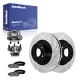 thumbnail image 1 of AutoShack Front Brake Rotors, Ceramic Pads & Hub Bearing Assemblies for Subaru, Forester 2014-2018, AWD H4 2.5L - E-Coated Drilled & Slotted - ShadowGuard - 11.55" (293.4 mm), 5-Lug, 1 of 5