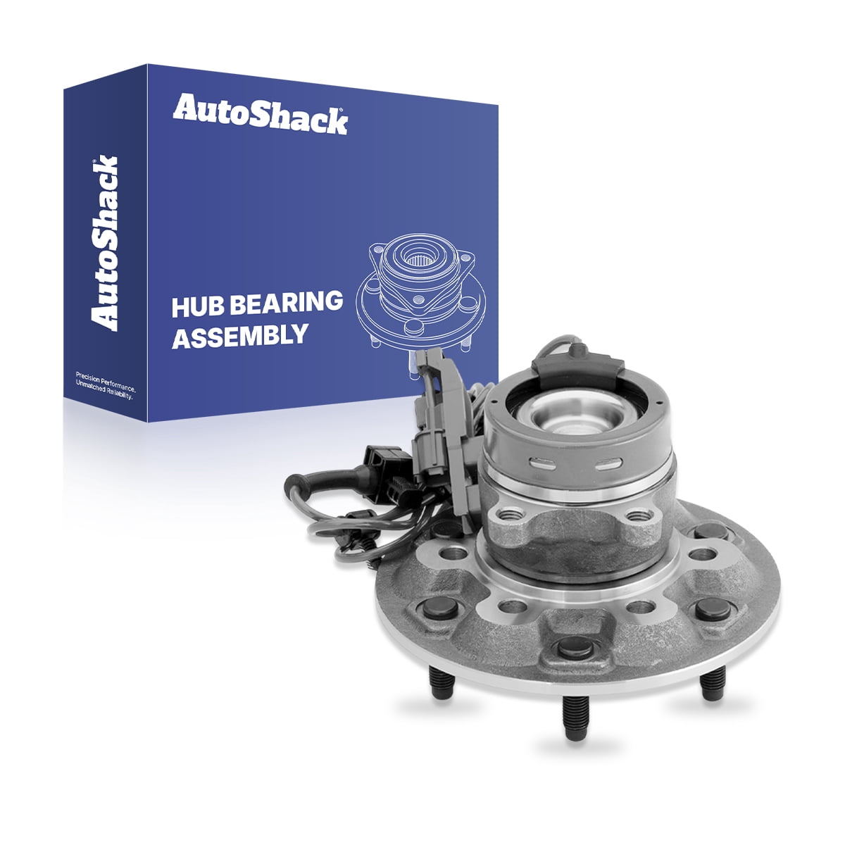 AutoShack Front Wheel Hub Bearing Assembly - Passenger Side for Chevrolet, GMC & Isuzu, Colorado 2004-2008 Canyon 2004-2008 i-370 2007-2008 i-350 2006, 4WD L4 2.8L 2.9L L5 3.5L 3.7L - 6-Lug, With ABS