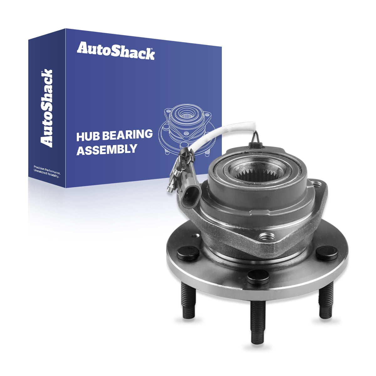 AutoShack Front or Rear Wheel Hub Bearing Assembly - Driver or Passenger Side for Chevrolet & Buick, Impala 2000-2013 LeSabre 2000-2005, FWD V6 3.4L 3.5L 3.6L 3.8L 3.9L V8 5.3L - 5-Lug, With ABS