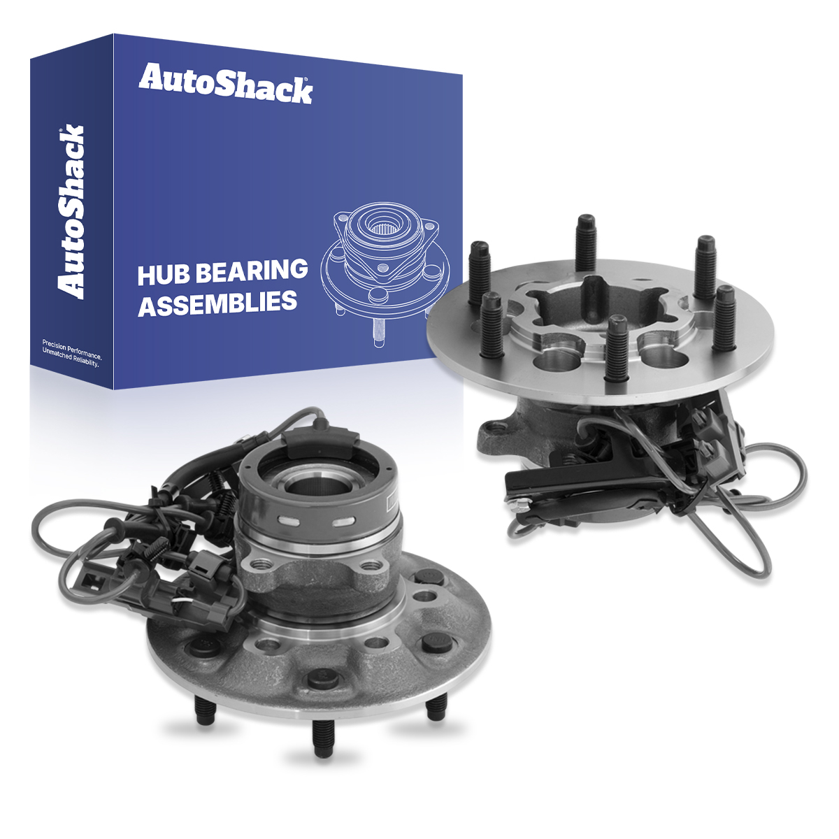 AutoShack Front Wheel Hub Bearing Assemblies - Driver and Passenger Side for Chevrolet & GMC, Colorado 2004-2008 Canyon 2004-2008, 4WD L4 2.8L 2.9L L5 3.5L 3.7L - 6-Lug, With ABS