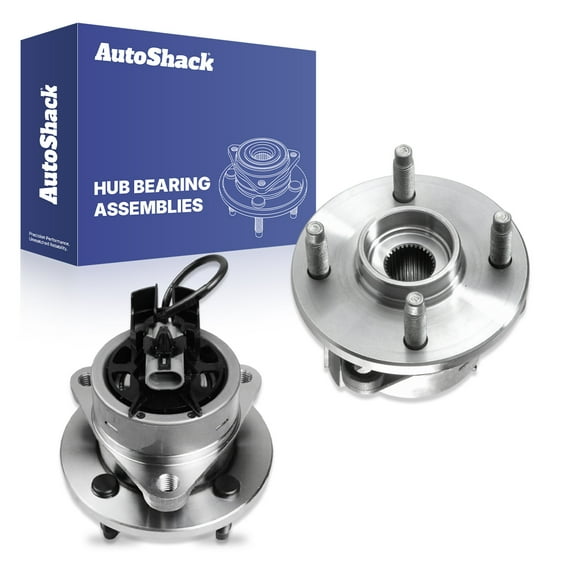 AutoShack Front Wheel Hub Bearing Assemblies - Driver and Passenger Side for Chevrolet, Saturn & Pontiac, Cobalt 2005-2010 Ion 2003-2007 G5 2007-2010, FWD L4 2.0L 2.2L 2.4L - 4-Lug, With ABS