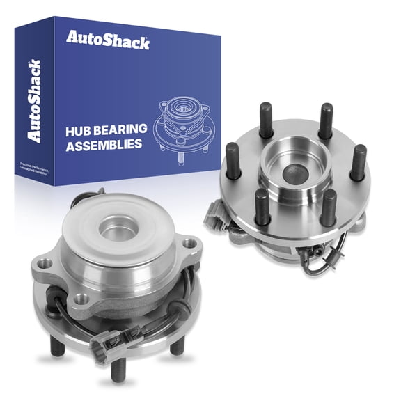 AutoShack Front Wheel Hub Bearing Assemblies - Driver and Passenger Side for Nissan, Frontier 2005-2025 Xterra 2005-2015 Pathfinder 2005-2012, RWD L4 2.5L V6 3.8L 4.0L V8 5.6L - 6-Lug, With ABS