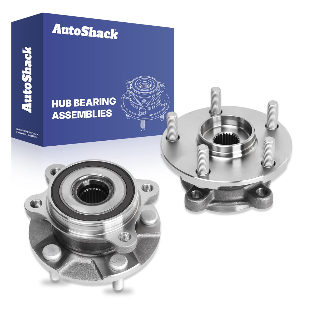 AutoShack Front Wheel Hub Bearing Assemblies - Driver and Passenger Side for Toyota & Scion, RAV4 2006-2018 tC 2011-2016 Mirai 2016-2020, FWD AWD 4WD L4 2.5L V6 3.5L - 5-Lug, With ABS