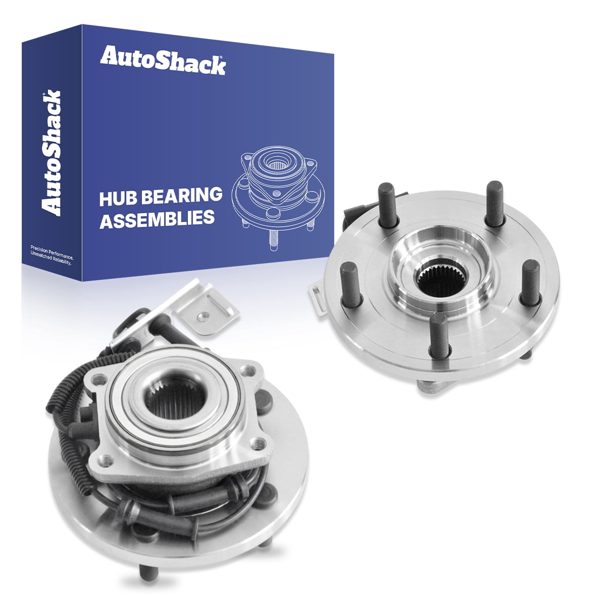 AutoShack Front Wheel Hub Bearing Assemblies - Driver and Passenger Side for Dodge & Chrysler, Grand Caravan 2008-2011 Town & Country 2008-2011, FWD V6 3.3L 3.6L 3.8L 4.0L - 5-Lug, With ABS