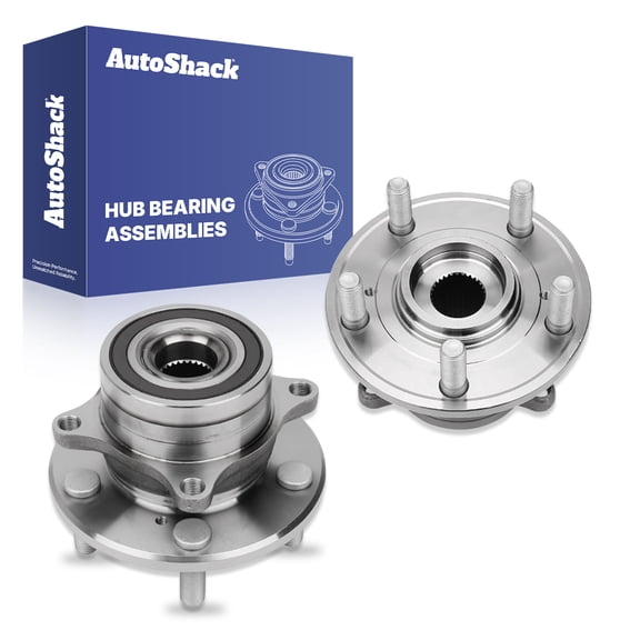 AutoShack Front Wheel Hub Bearing Assemblies - Driver and Passenger Side for Honda & Acura, Pilot 2009-2015 MDX 2007-2013 ZDX 2010-2013, AWD FWD V6 3.5L 3.7L - 5-Lug, With ABS