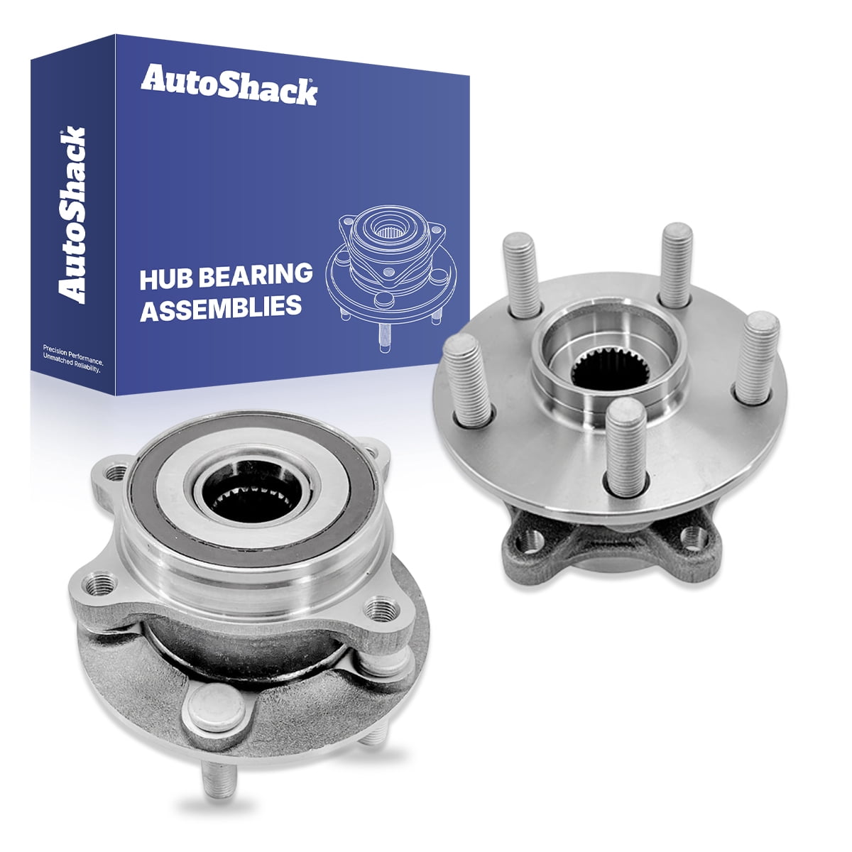 AutoShack Front Wheel Hub Bearing Assemblies - Driver and Passenger Side for Toyota & Lexus, Prius 2010-2015 CT200h 2011-2017 Prius Plug-In 2012-2015, FWD L4 1.8L - 5-Lug, With ABS