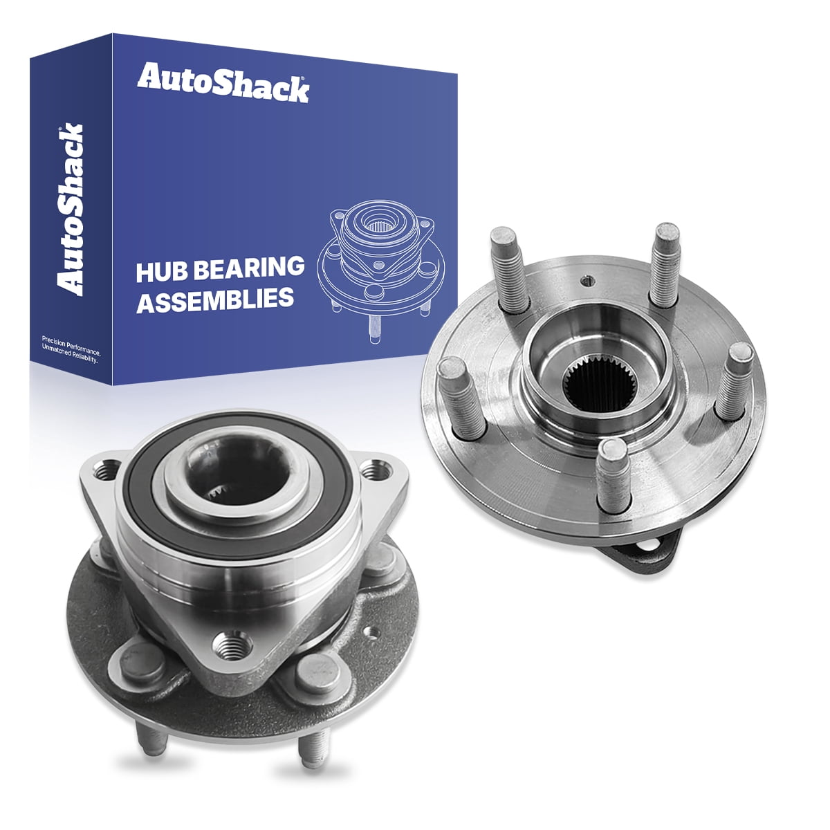 AutoShack Front Wheel Hub Bearing Assemblies - Driver and Passenger Side for Chevrolet, Cruze 2011-2015 Cruze Limited 2016, FWD L4 1.4L 1.8L - 5-Lug, With ABS