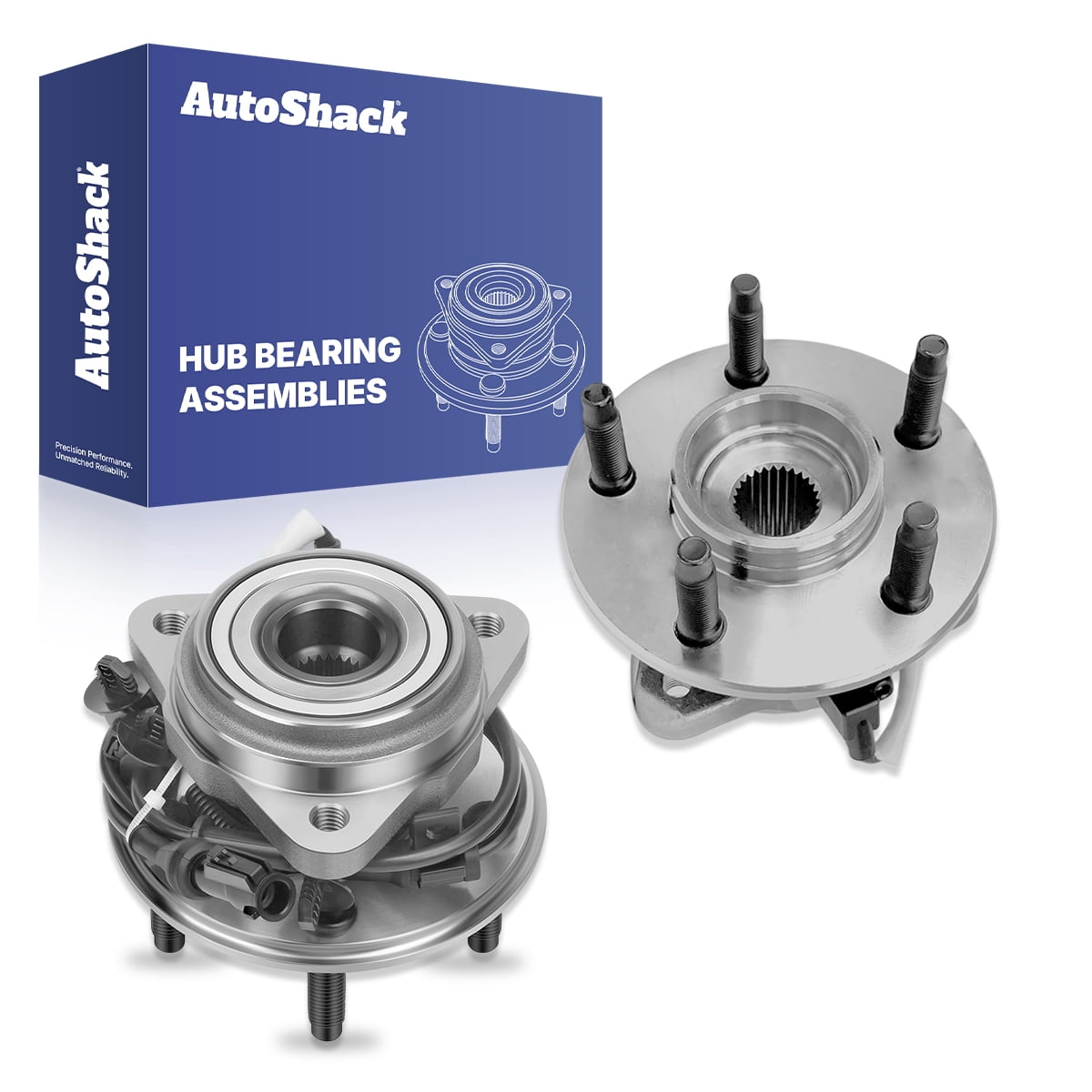AutoShack Front Wheel Hub Bearing Assemblies - Driver and Passenger Side for Ford, Ranger 2003-2009 Explorer 1995-2001, 4WD AWD L4 2.3L V6 3.0L 4.0L V8 5.0L - 5-Lug, With ABS