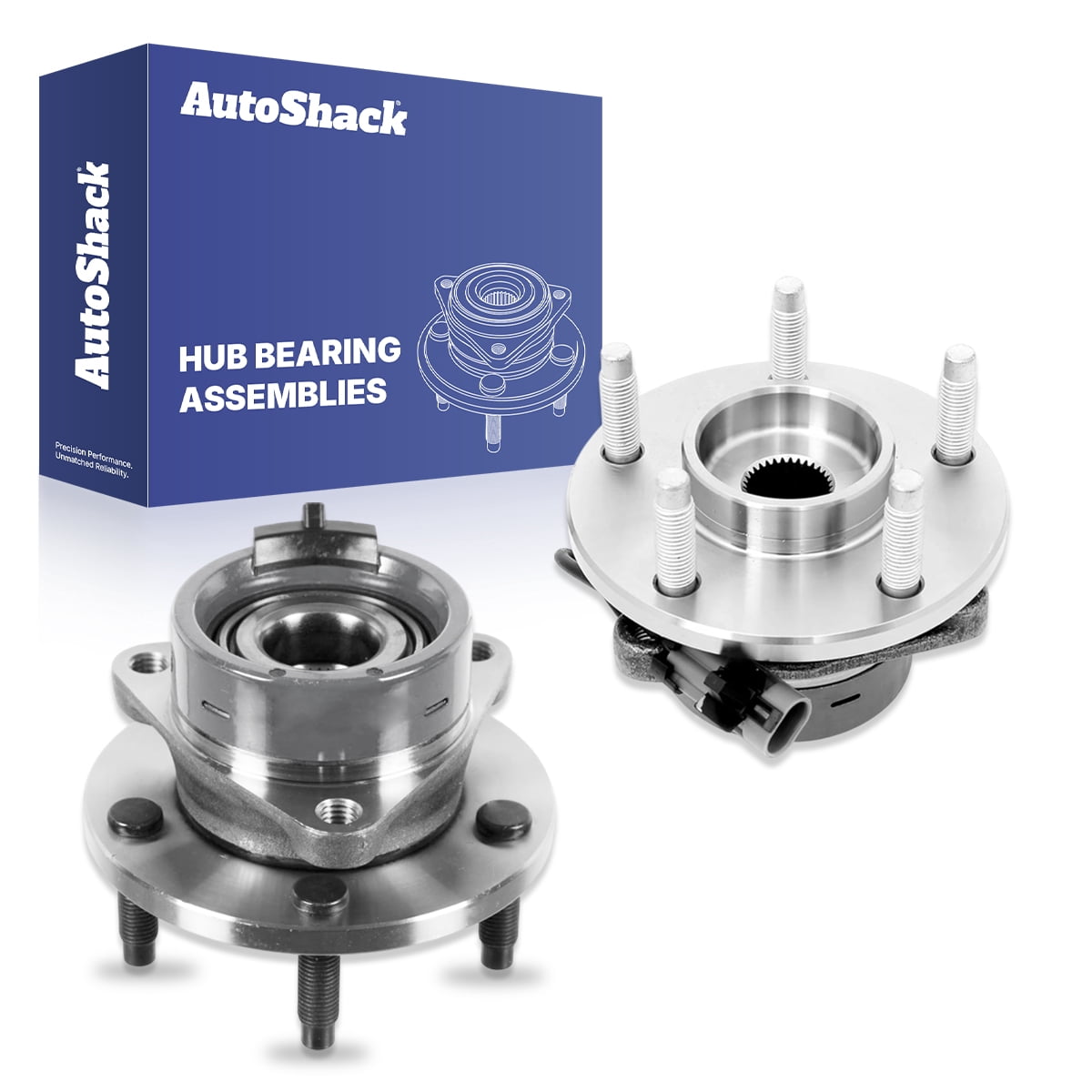 AutoShack Front Wheel Hub Bearing Assemblies - Driver and Passenger Side for Chevrolet & Saturn, Cobalt 2005-2010 HHR 2006-2011 Ion 2003-2007, FWD L4 2.0L 2.2L 2.4L - 5-Lug, With ABS