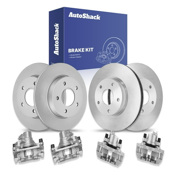 AutoShack Front & Rear Brake Rotors Calipers | Replacement for 2010-2013 Mazda 3 3 Sport 2.0L FWD | 8-PC Brake Kit