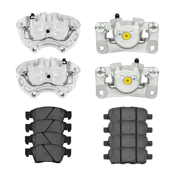 AutoShack Front and Rear Brake Calipers and Ceramic Pads Kit Set Replacement for 2011 INFINITI G37 3.7L V6 AWD BRK030661754