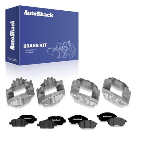 AutoShack Front & Rear Brake Calipers & Ceramic Brake Pads for Nissan & INFINITI, 370Z 2010-2016, 2018-2019 G37 2011, RWD V6 3.7L