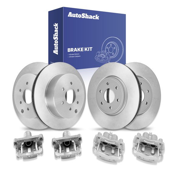 AutoShack Front & Rear Brake Rotors Calipers | Replacement for 2009 Suzuki Equator 4.0L V6 RWD | 8-PC Brake Kit