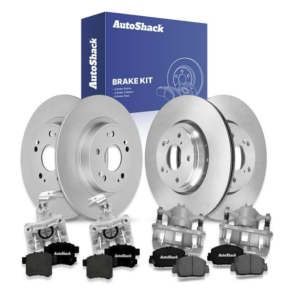 AutoShack Front & Rear Brake Rotors, Premium Pads & Calipers for Honda, Accord 2016-2017, FWD L4 2.4L V6 3.5L