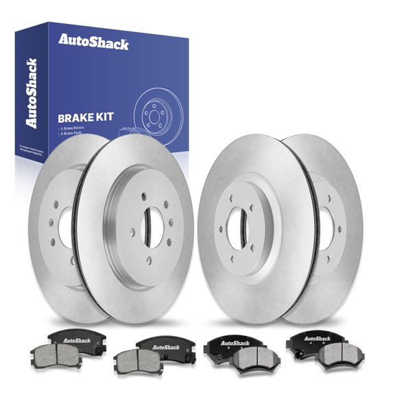 AutoShack Front & Rear Brake Rotors Ceramic Brake Pads | Replacement For 2004 Cadillac Seville 4.6L V8 FWD | 12-PC Brake Kit
