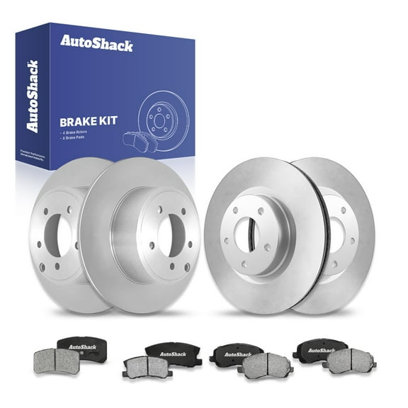 AutoShack Front & Rear Brake Rotors Ceramic Brake Pads | Replacement For 2017 Jeep Compass Patriot 2013 Chrysler 200 2014-2015 Mitsubishi Lancer 2.0L 2.4L 3.6L V6 4WD AWD FWD | 12-PC Brake Kit