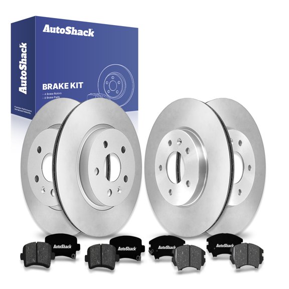 AutoShack Front Vented & Rear Vented Brake Rotors + Premium Ceramic Pads 12-PC Brake Kit Replacement for 2016 Buick LaCrosse 2011 Saab 9-5