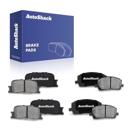 AutoShack Front & Rear Ceramic Brake Pad Set for Toyota, Highlander 2001-2003, AWD FWD L4 2.4L V6 3.0L