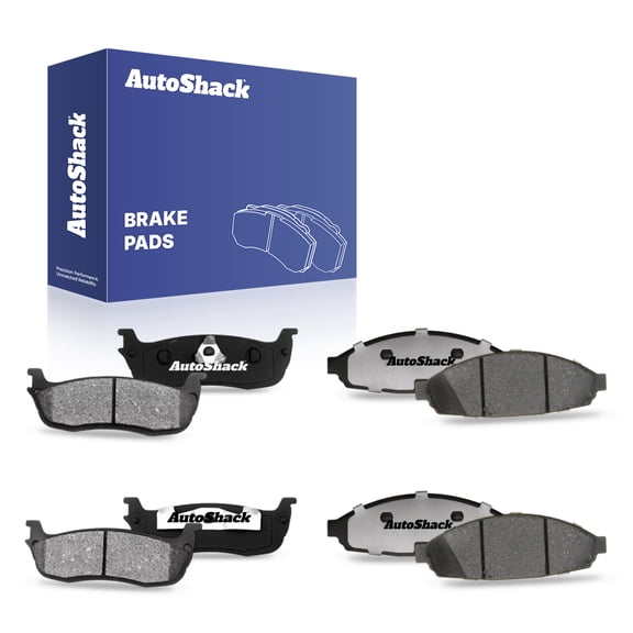 AutoShack Front & Rear Ceramic Brake Pad Set for Lincoln, Town Car 2003-2011, RWD V8 4.6L