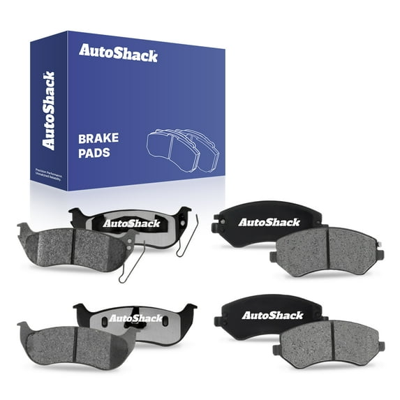 AutoShack Front & Rear Ceramic Brake Pad Set for Jeep, Liberty 2003-2007, 4WD RWD L4 2.4L 2.8L V6 3.7L