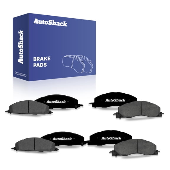 AutoShack Front & Rear Ceramic Brake Pad Set for Ram & Dodge, 2500 2011-2018 3500 2011-2018 1500 2012 Ram 2500 2009-2010 Ram 3500 2009-2010, 4WD RWD L6 5.9L 6.7L V6 3.7L V8 4.7L 5.7L 6.4L