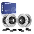 thumbnail image 1 of AutoShack Front Vented & Rear Vented Drilled & Slotted E-Coated Brake Rotors + Premium Ceramic Pads 12-PC Brake Kit Replacement for 2009-2011 Nissan Murano ShadowGuard, 1 of 4