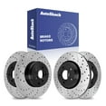 thumbnail image 1 of AutoShack Front Vented & Rear Solid Drilled & Slotted E-Coated Brake Rotors 4-PC Set Replacement for 2015-2017 Honda Odyssey ShadowGuard, 1 of 5