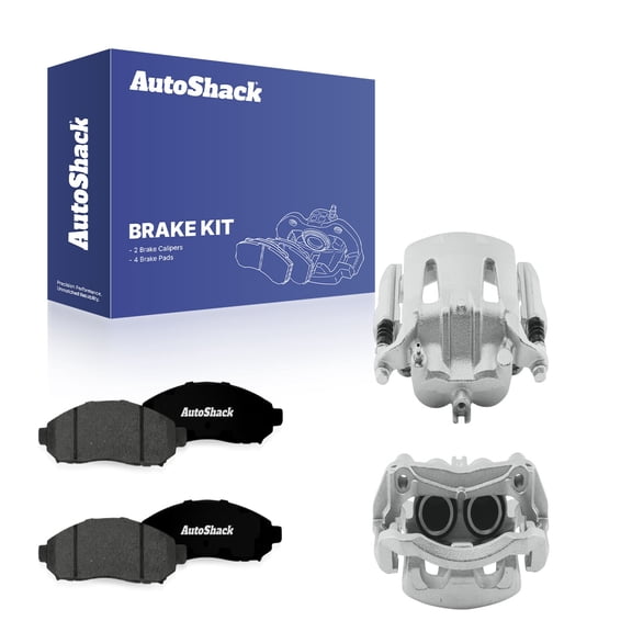 AutoShack Front Brake Calipers & Premium Ceramic Brake Pads for Nissan & Chevrolet, NV200 2013-2021 LEAF 2011-2014 City Express 2015-2018, FWD L4 2.0L