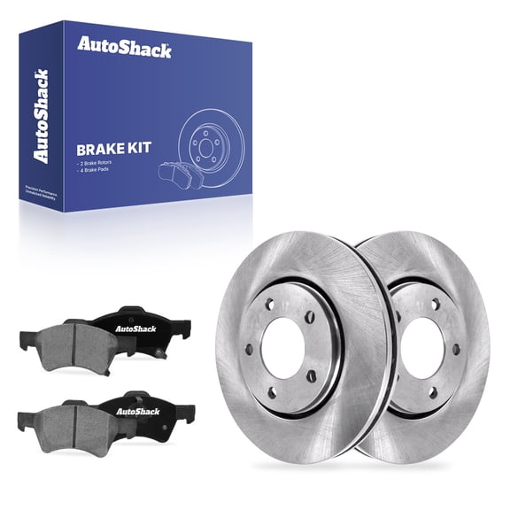 AutoShack Front Brake Rotors & Ceramic Pads for Dodge & Chrysler, Grand Caravan 2006-2007 Town & Country 2001-2002 Caravan 2003-2004, AWD FWD L4 2.4L V6 3.3L 3.8L - 11.06" (281 mm), 5-Lug