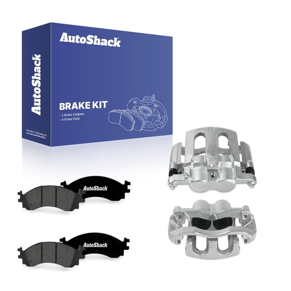 AutoShack Front Brake Calipers & Premium Ceramic Brake Pads for Ford & Mercury, Explorer 2006-2010 Explorer Sport Trac 2007-2010 Mountaineer 2006-2010, 4WD RWD AWD V6 4.0L V8 4.6L