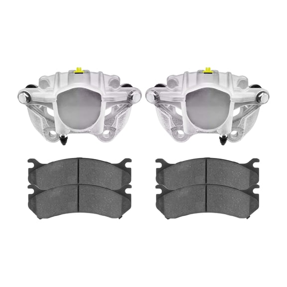 AutoShack Pair of 2 Rear Brake Calipers and Performance Ceramic Pads Set Driver and Passenger Side Replacement for GMC Sierra 1500 Classic 2007 Chevrolet Silverado 1500 Classic V8 4WD RWD BRK020362118