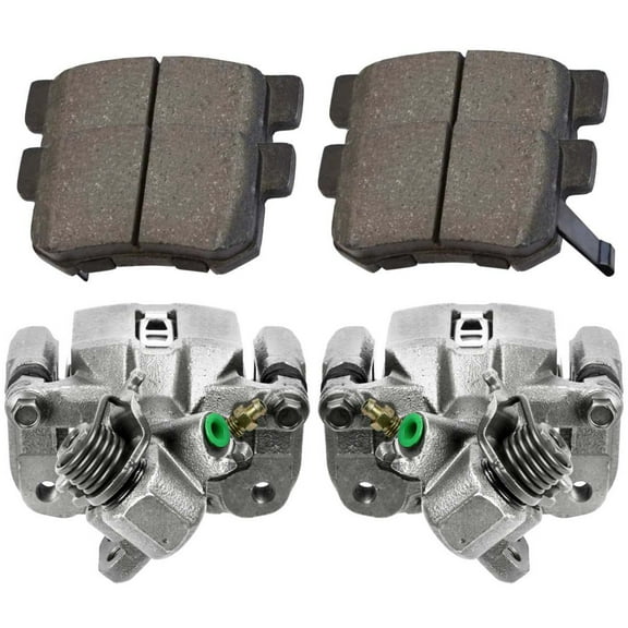 AutoShack Pair of 2 Rear Brake Calipers and Performance Ceramic Pads Set Replacement for 2006-2015 Honda Civic 2006-2008 2009 2010 2011 Acura CSX 2013-2018 ILX 1.3L 1.5L 1.8L 2.0L 2.4L FWD BCPKG1061