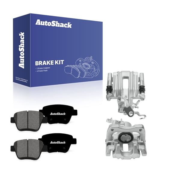 AutoShack Rear Brake Calipers & Premium Ceramic Brake Pads for Volkswagen & Audi, Beetle 2013 A3 2011-2013, FWD L4 2.0L L5 2.5L