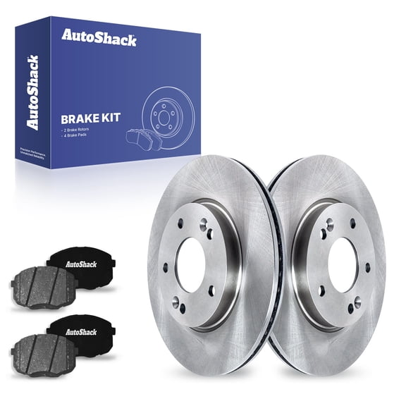 AutoShack 11.02" (280 mm) Front Vented Brake Rotors + Ceramic Brake Pads | Replacement for 2014-2016 Kia Soul | 6-PC Brake Kit