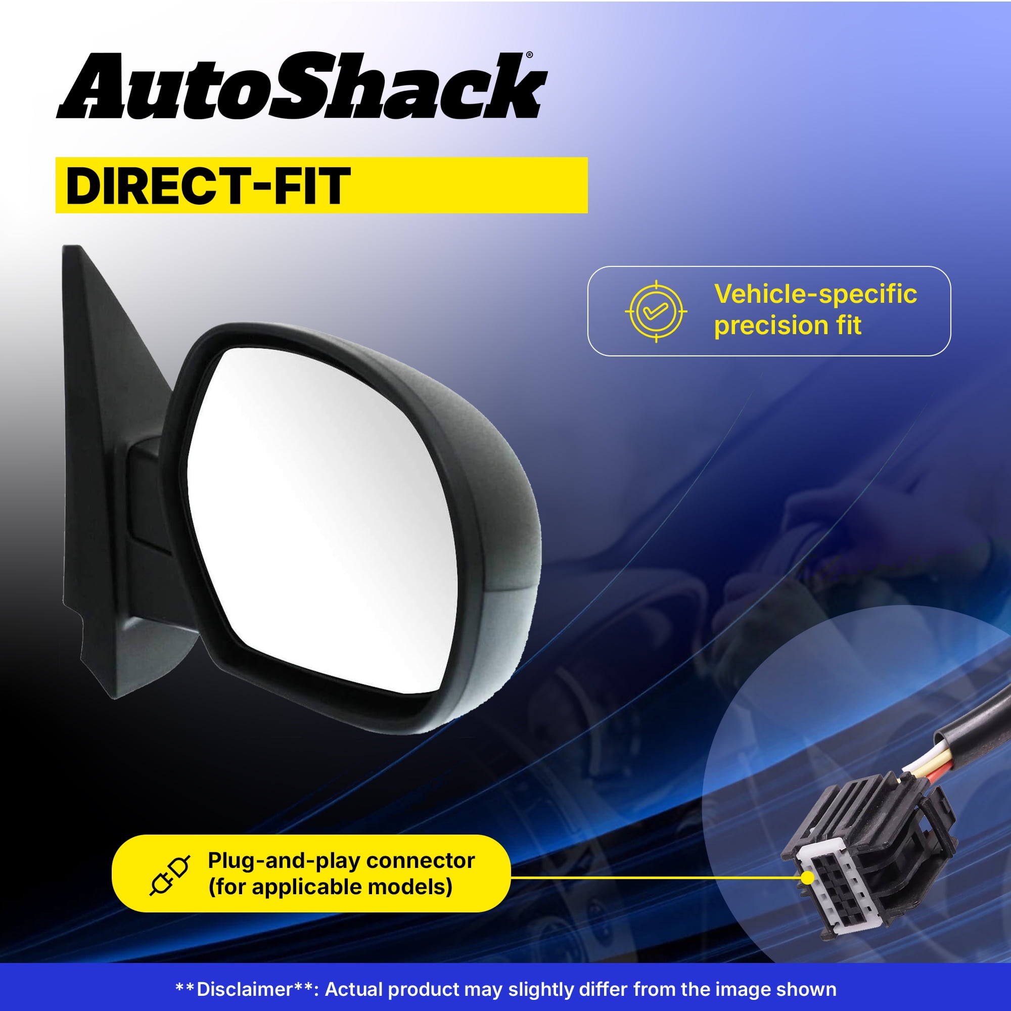 AutoShack Passenger Mirror Power Black Textured Heated Manual Folding Replacement for 2016-2018 Ford F-150 2.7L 3.0L 3.3L 3.5L 5.0L V6 V8 4WD RWD KAPFO1321524