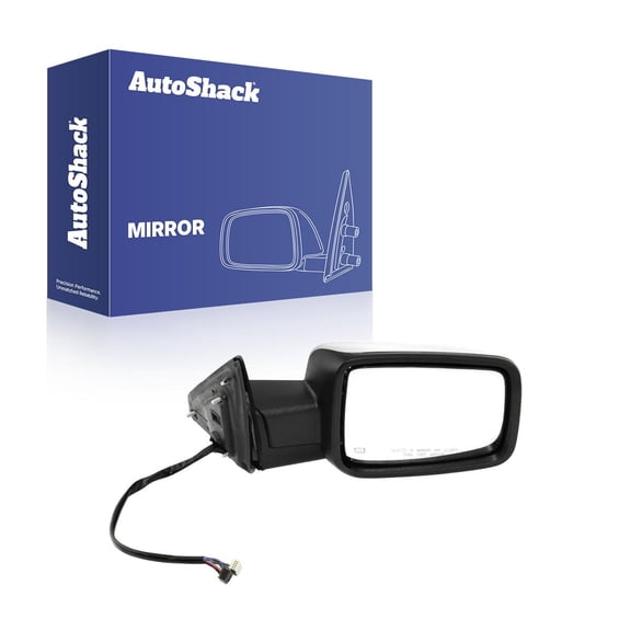 AutoShack Side View Mirror Power Heated Chrome for Ram, 1500 2013 2500 2013, L6 6.7L V6 3.6L V8 4.7L 5.7L, Passenger Side