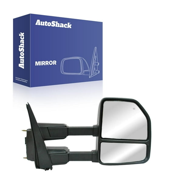 AutoShack Towing Mirror Power Heated Black | Replacement for 2017-2018 Ford F-250 Super Duty 2017-2018 Ford F-350 Super Duty 2017 Ford F-450 Super Duty | Passenger Side | 1-PC