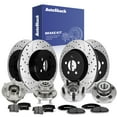 thumbnail image 1 of AutoShack Front & Rear Brake Rotors, Premium Pads & Hub Bearing Assemblies for Chrysler & Dodge, 300 2005-2009 Charger 2006-2009, RWD V8 5.7L - E-Coated Drilled & Slotted - ShadowGuard, 1 of 4