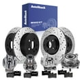 thumbnail image 1 of AutoShack Front Vented & Rear Vented Drilled & Slotted E-Coated Brake Rotors + Premium Ceramic Pads + Hub Bearing Assembly 16-PC Brake Kit Replacement for 2011-2013 Lexus IS350 ShadowGuard, 1 of 4
