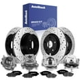thumbnail image 1 of AutoShack Front & Rear Brake Rotors, Ceramic Pads & Hub Bearing Assemblies for INFINITI, QX70 2014-2017 M37 2013, RWD V6 3.7L - E-Coated Drilled & Slotted - ShadowGuard, 1 of 4