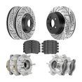 thumbnail image 1 of AutoShack Front & Rear Drilled & Slotted Brake Rotors Premium Ceramic Brake Pads Wheel Bearing Hub Assembly | Replacement for 2009-2014 Nissan Maxima | E-Coated | 16-PC Brake Kit | ShadowGuard, 1 of 3