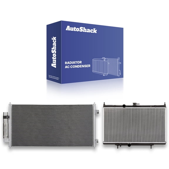 AutoShack Radiator & A/C Condenser Compatible with Nissan, Sentra 2007-2012, FWD L4 2.0L 2.5L