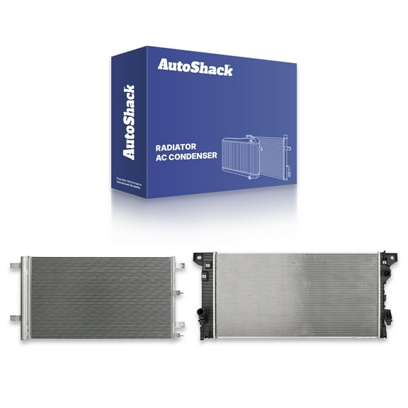 AutoShack Radiator Air Conditioning A/C Condenser | Replacement for 2015-2016 Ford F-150 2015-2016 Ford Lobo 2018-2021 Lincoln Navigator | 2-PC
