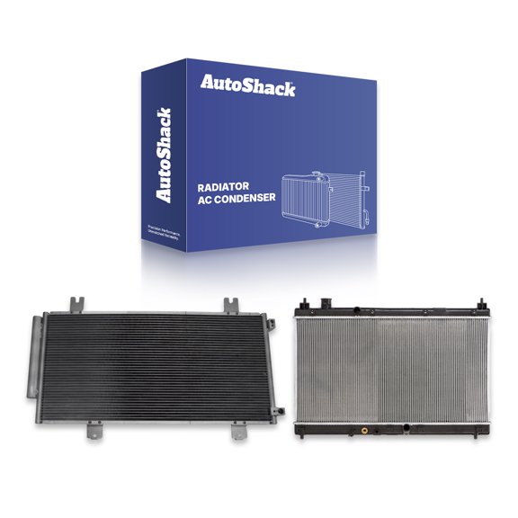 AutoShack Radiator Air Conditioning A/C Condenser | Replacement for 2015-2016 Honda Fit | 2-PC