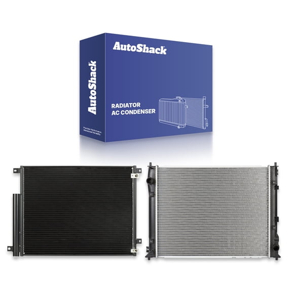 AutoShack Radiator Air Conditioning A/C Condenser | Replacement for 2016-2021 Honda Civic | 2-PC