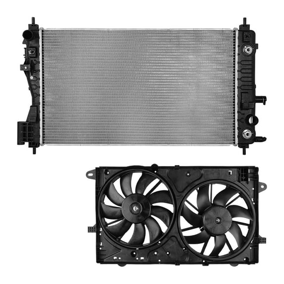 AutoShack Radiator & Coling Fan Set For 2013-2015 Chevrolet Malibu 2014-2019 Impala 2016 Malibu Limited 2014-2016 Buick Regal 2.0L 2.5L AWD FWD RKPKG00073