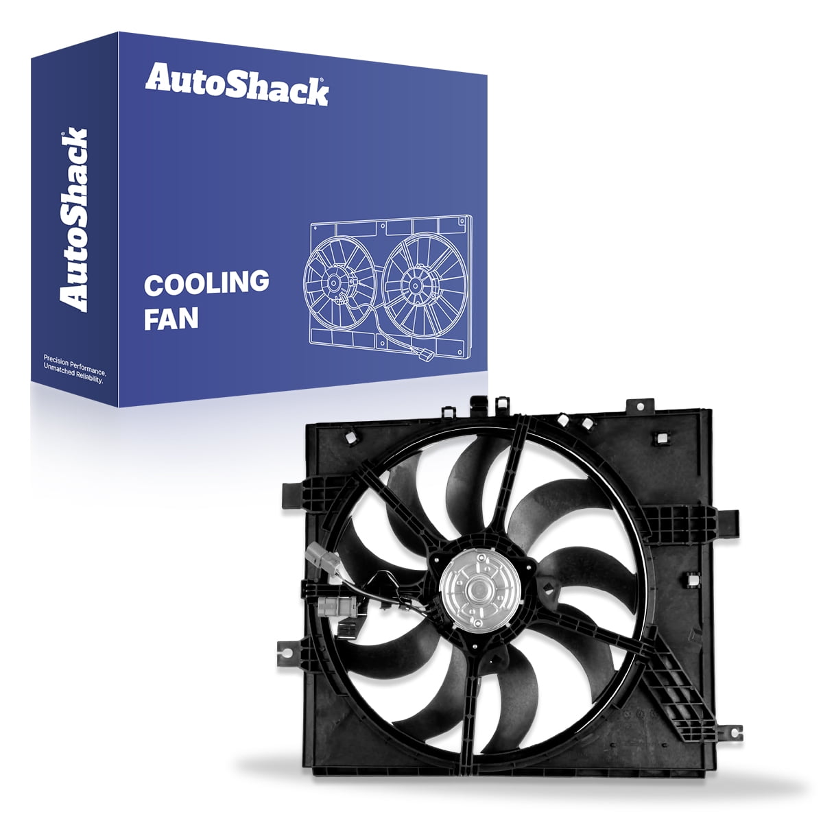 AutoShack Radiator Cooling Fan Assembly for Nissan, Versa 2012-2013, 2015-2019 Versa Note 2014-2019, L4 1.6L
